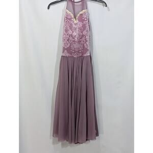 Weissman Lyrical Contemporary Dance Dress SA Mauve Mesh Velvet Bodice Leotard